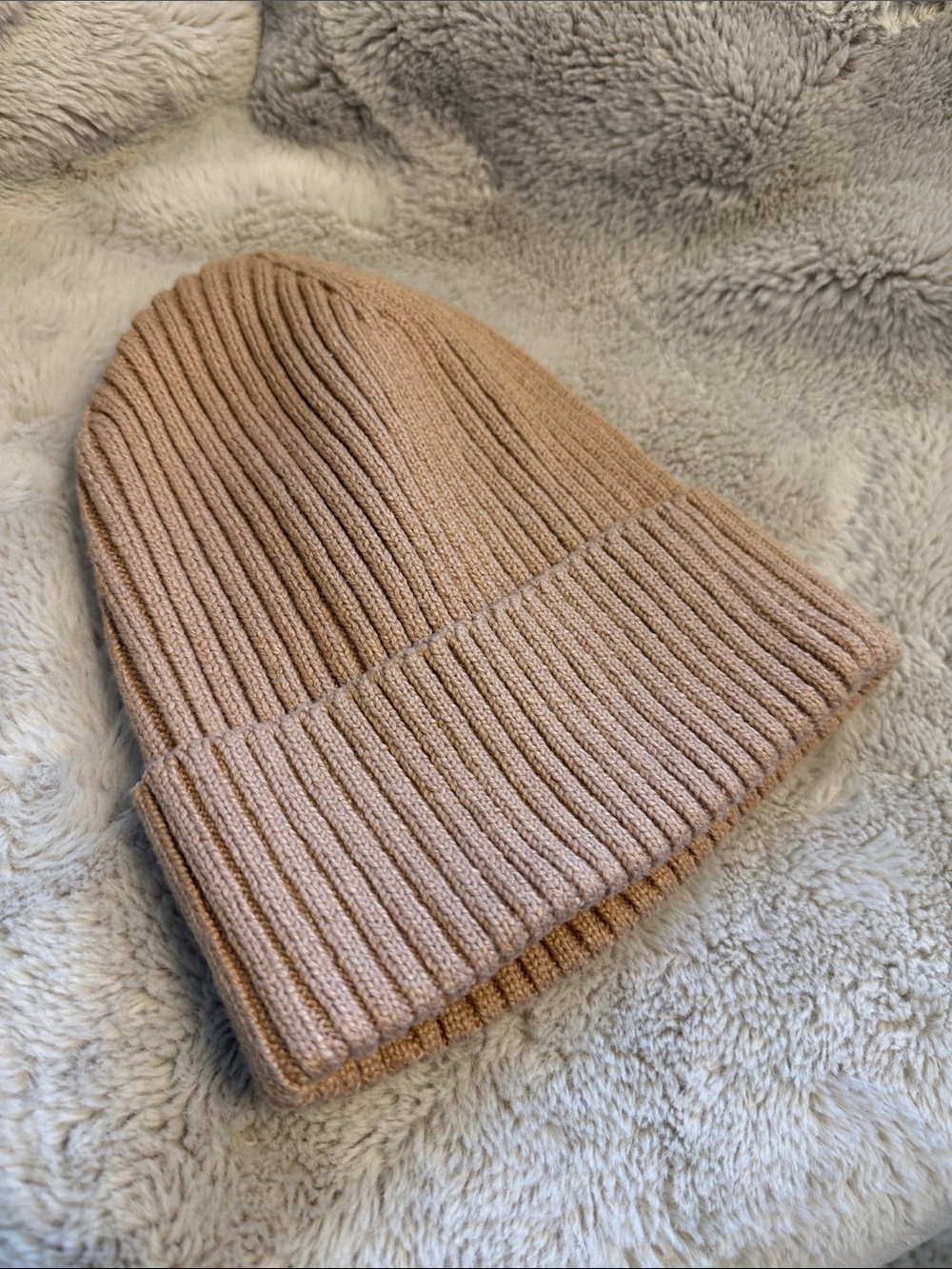 Universal Thread Beige Ribbed Knit Beanie